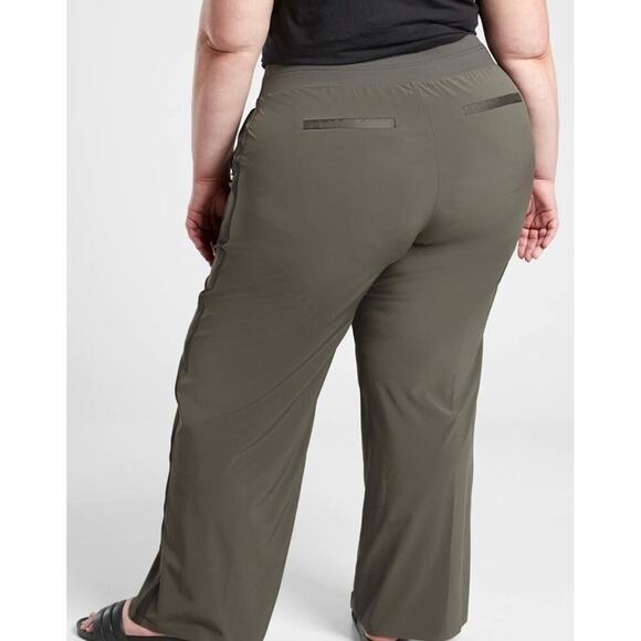 NEW Athleta Nolita Wide Leg Pant Sz 20 Green - Picture 2 of 12